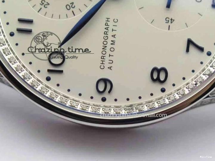 MIROTIME 0705 Portuguese IW3714 Diam ZF V2 1:1 Best Edition White Dial Blue Makers On Blue Leather Strap A79350 (Slim Movement) Stylish 7248